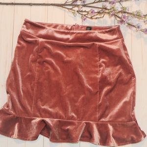 Forever 21 pink velvet skirt